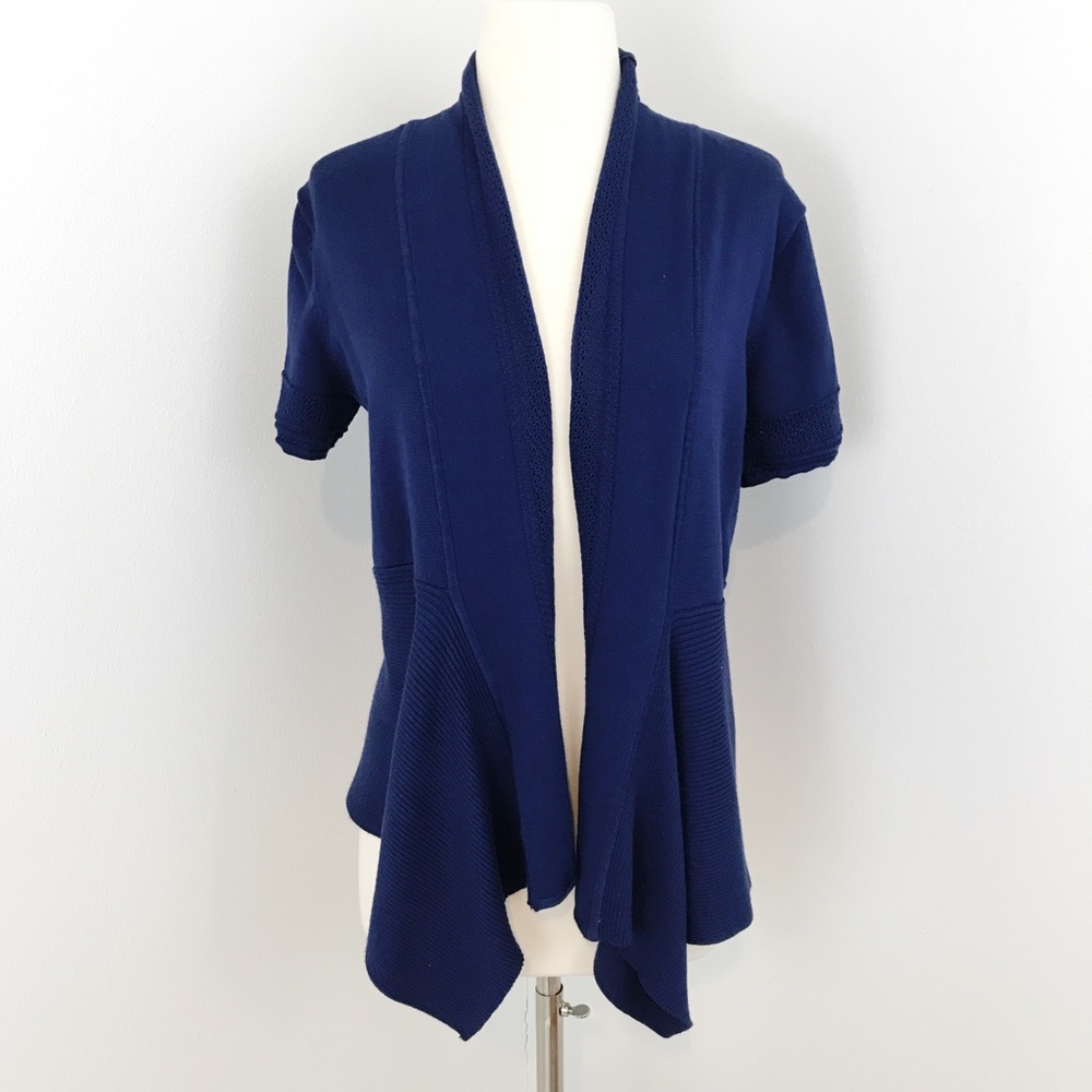 89th & Madison Open Front Short Sleeve Cardigan